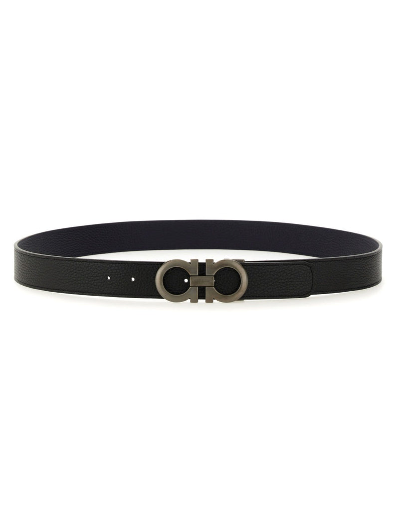 Ferragamo Calf Leather Belt — Black