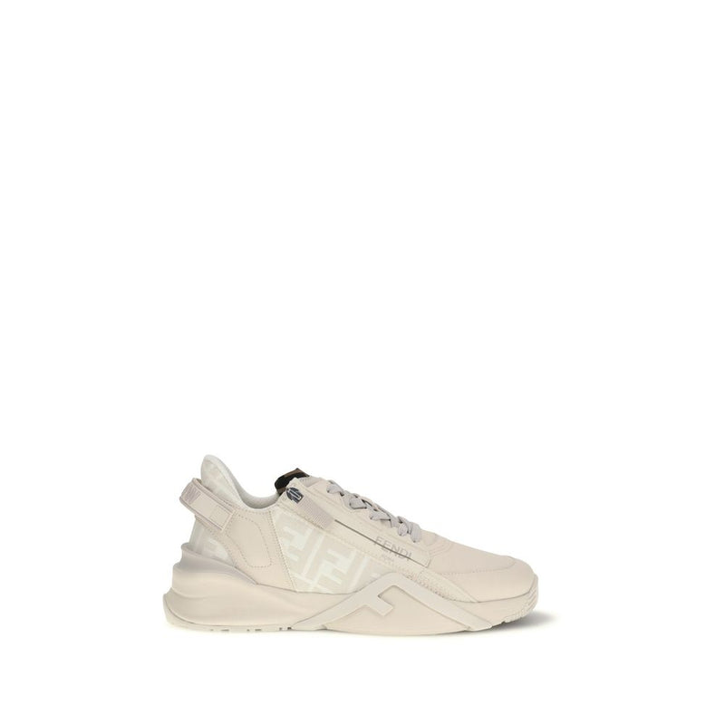 Beige Calf Leather Bos Taurus Athletic Sneakers
