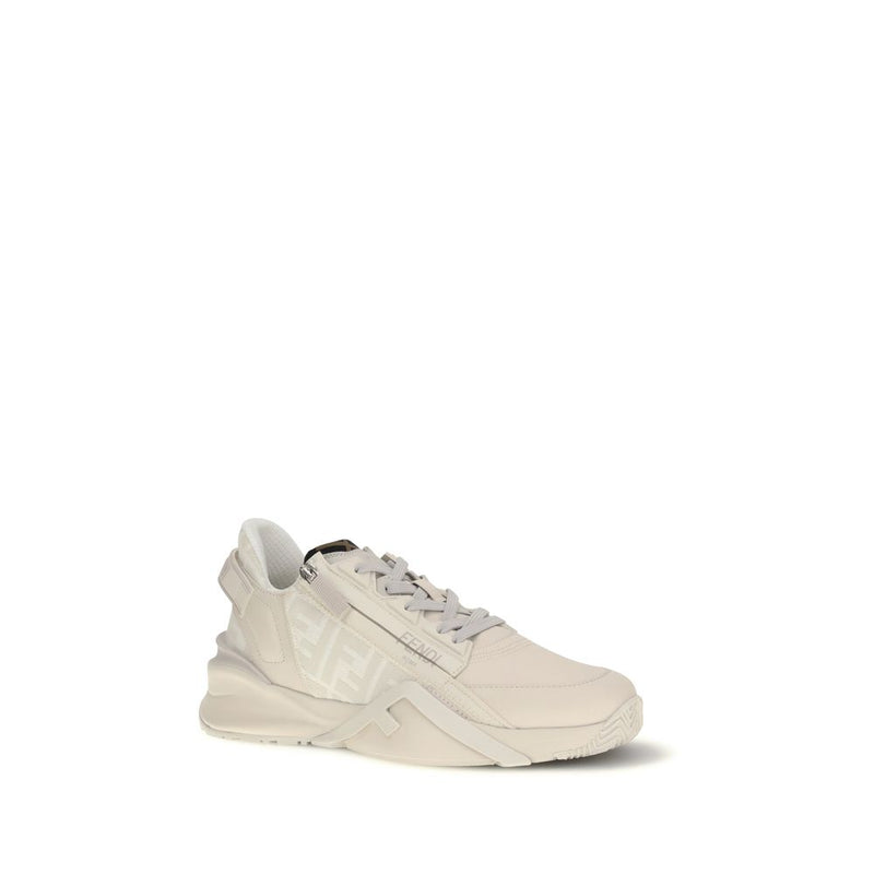Beige Calf Leather Bos Taurus Athletic Sneakers