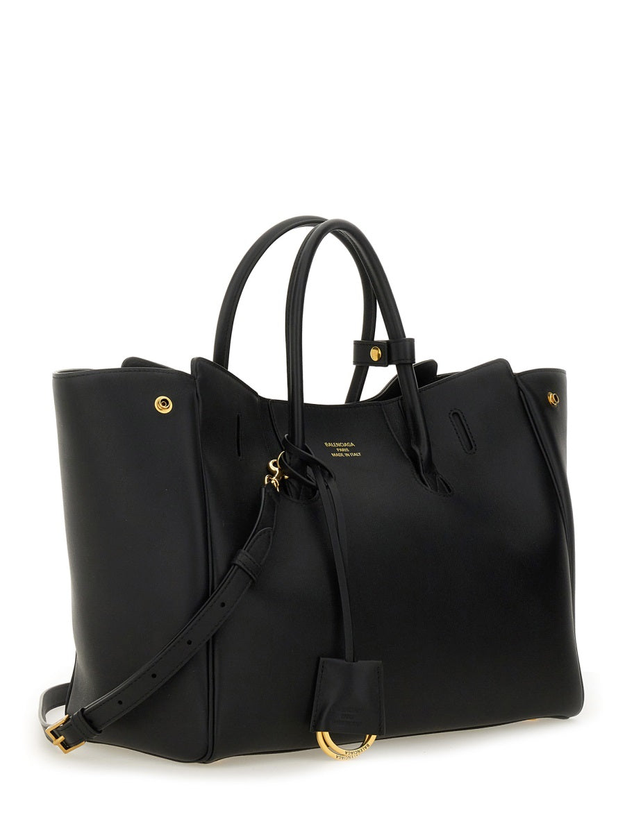 Balenciaga Domesticated Calf Leather Shoulder Bag — Black