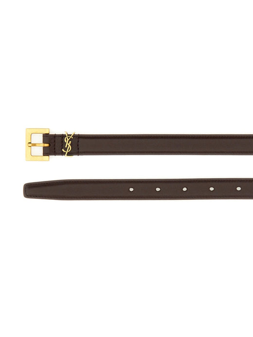 Saint Laurent Cassandre Belt — Red Leather