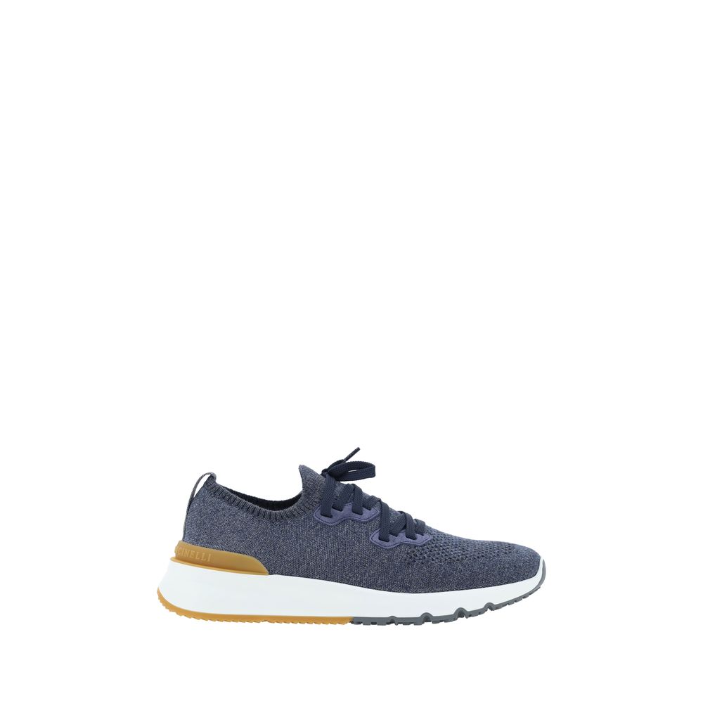 Blue Cotton Athletic Sneakers