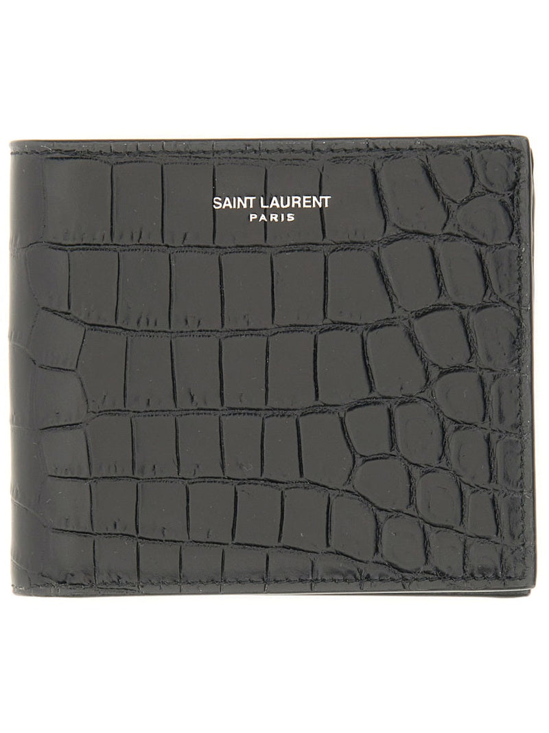 Saint Laurent Bifold Leather Wallet — Black