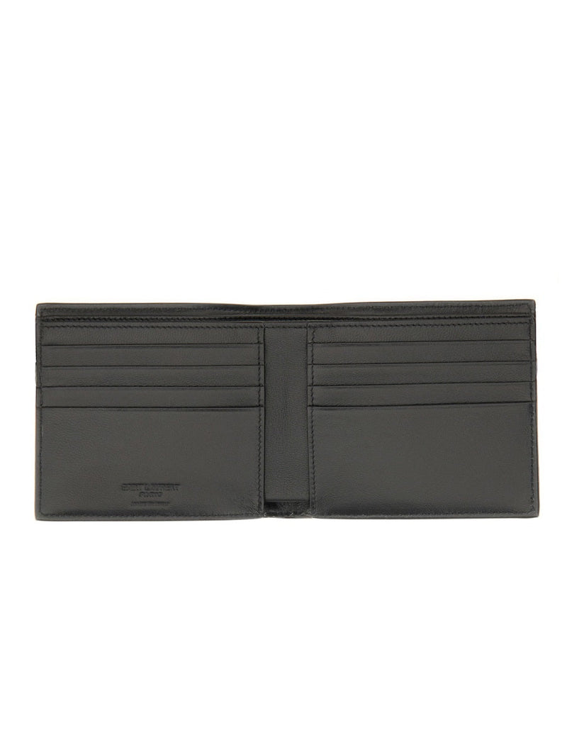 Saint Laurent Bifold Leather Wallet — Black