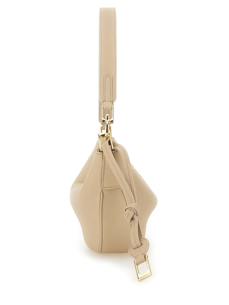 Ferragamo Shoulder Bag — Beige Calf Leather