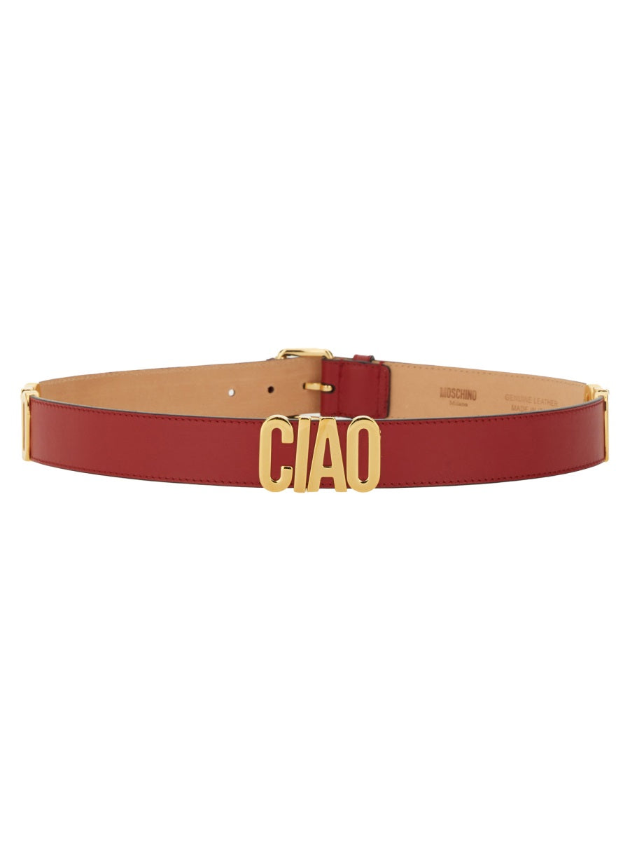 Moschino Leather Belt — Red
