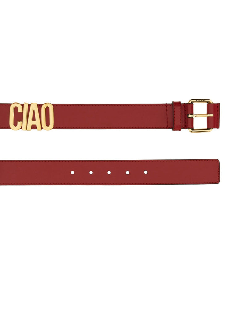 Moschino Leather Belt — Red