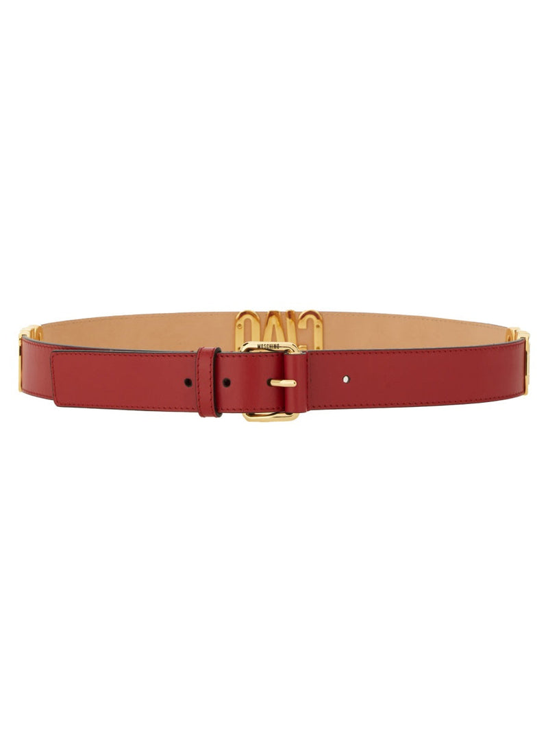 Moschino Leather Belt — Red