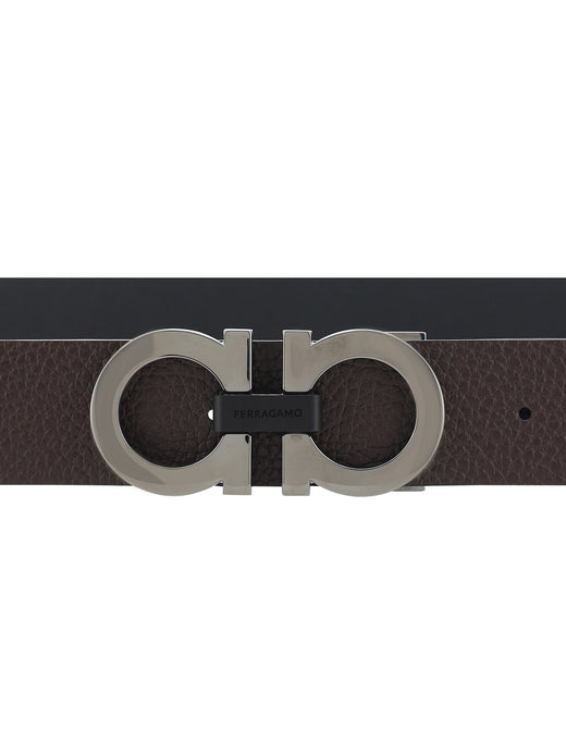 Ferragamo Gancini Belt — Black Calf Leather