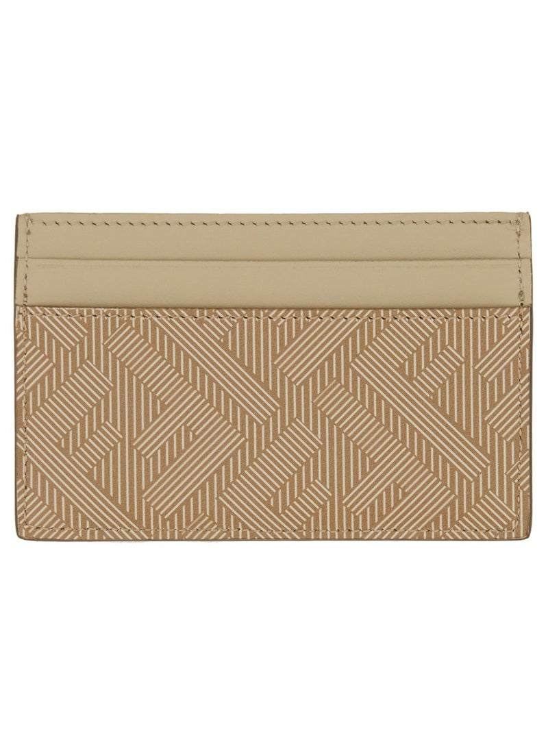 Fendi Shadow Card Case — Beige Leather Wallets & Purses
