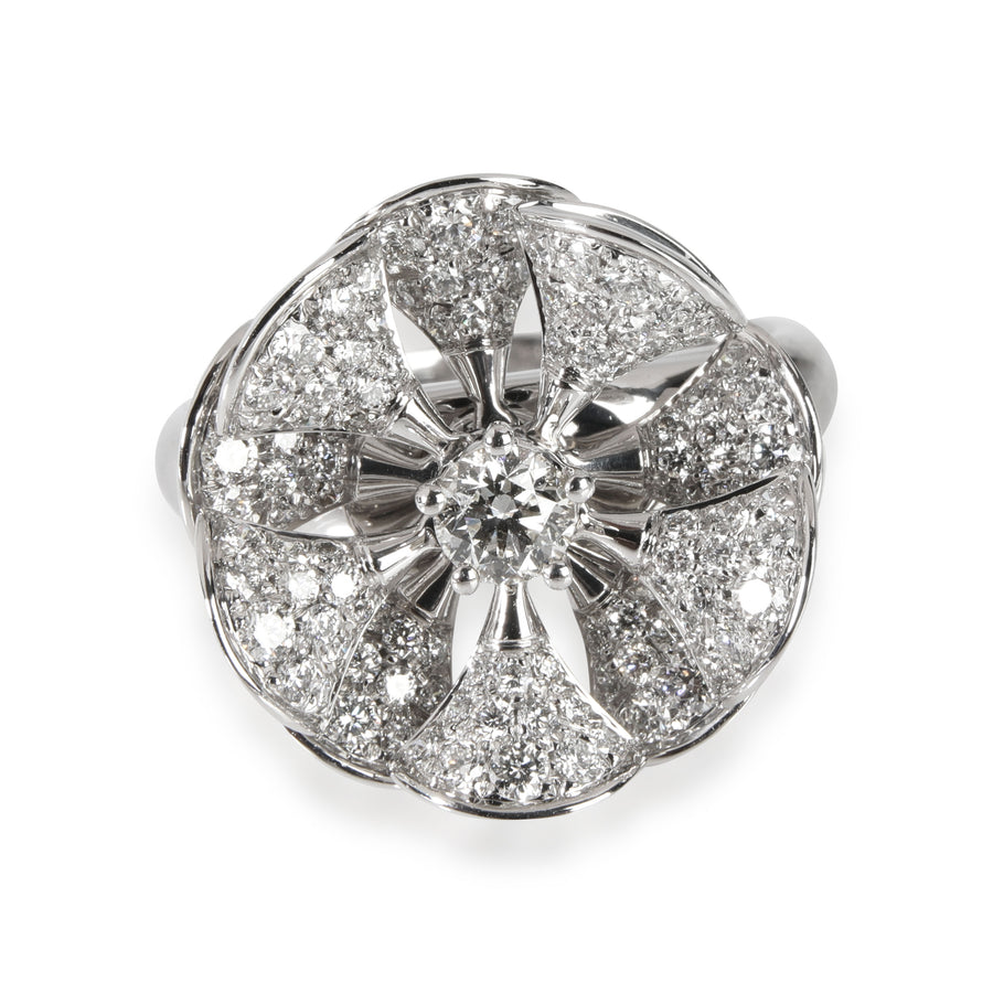 Bvlgari Divas Dream En Tremblant Pave Diamond Ring 18k White Gold 1.85 Ctw 18kt Fashion