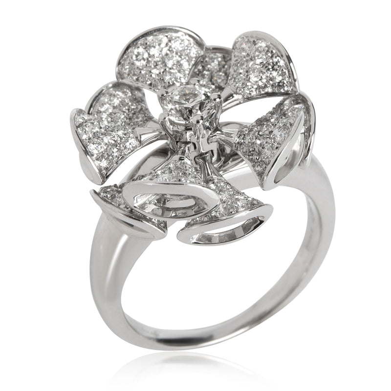 Bvlgari Divas Dream En Tremblant Pave Diamond Ring 18k White Gold 1.85 Ctw 18kt Fashion