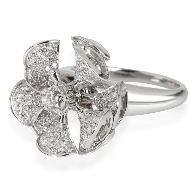 Bvlgari Divas Dream En Tremblant Pave Diamond Ring 18k White Gold 1.85 Ctw 18kt Fashion