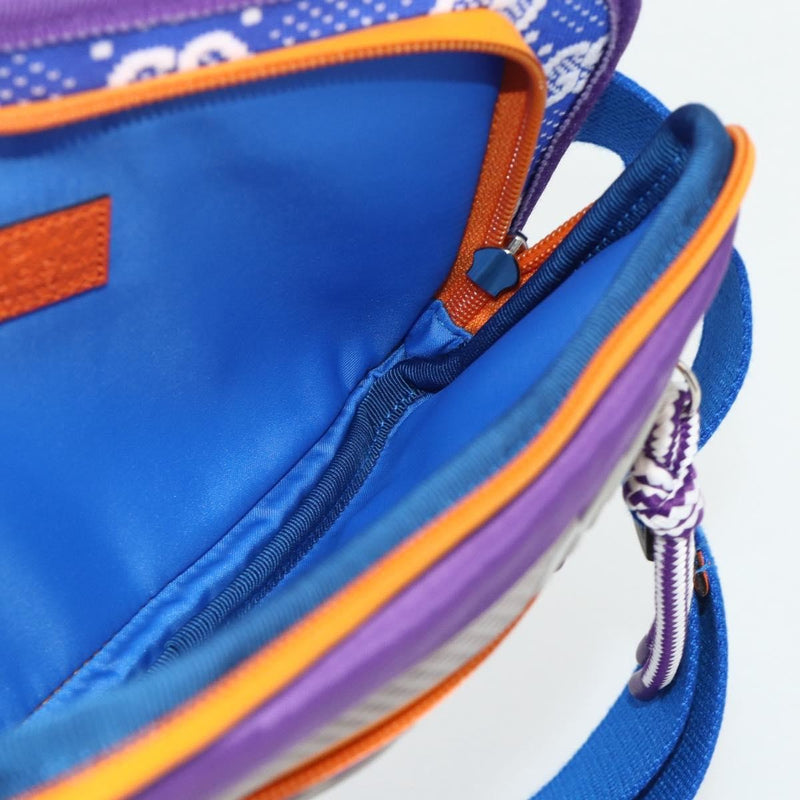 Gucci Panelled Front Pocket Belt Gg Jacquard Nylon And Rubber Purple Bag