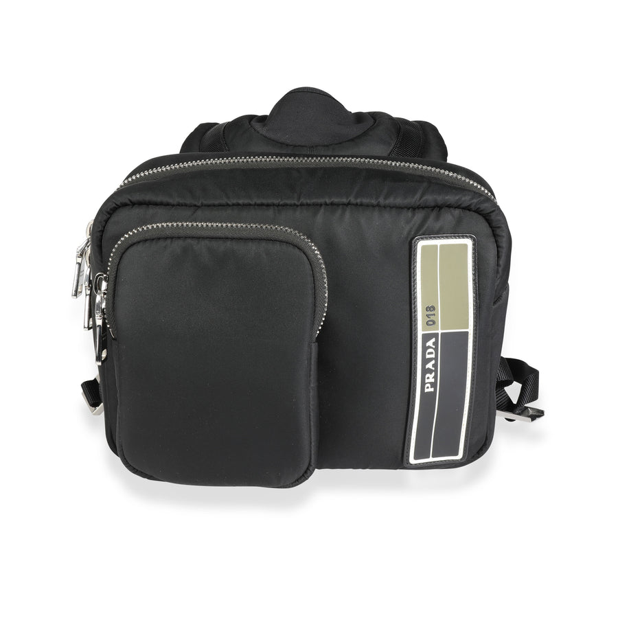 Prada Black Tessuto Pocket Nylon Technical Backpack Fabric Handbag