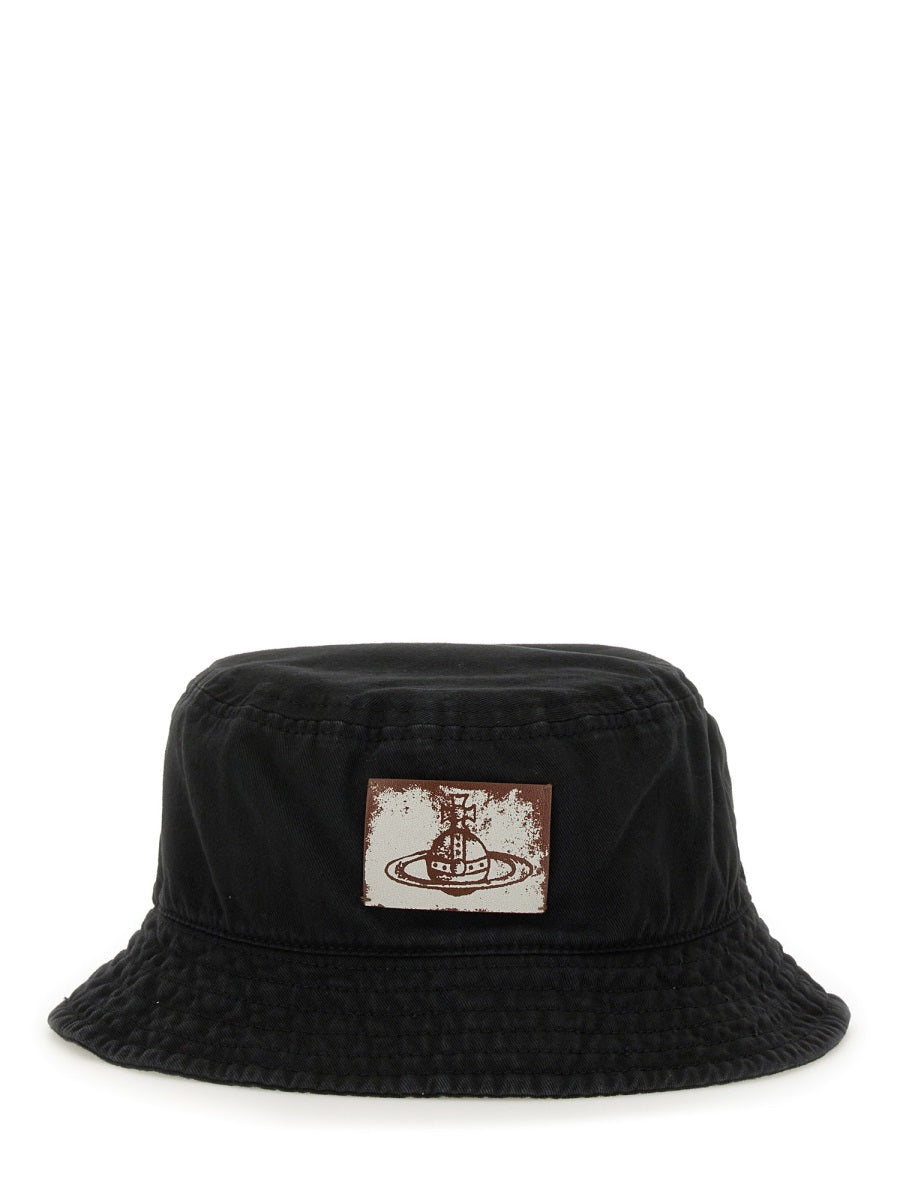 Vivienne Westwood 81020009_w016en401 Bucket Hat — Black Cotton