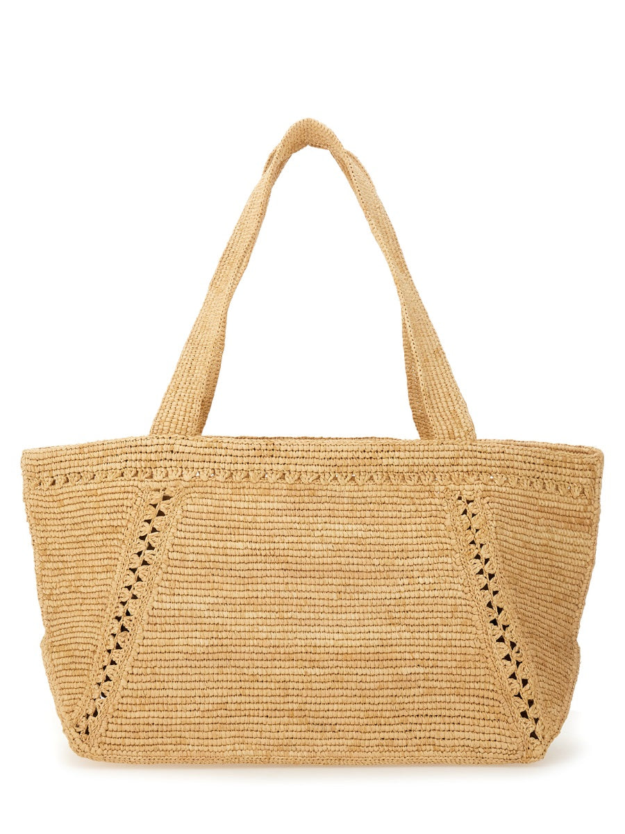 Patou Tote Bag — Beige Raphia