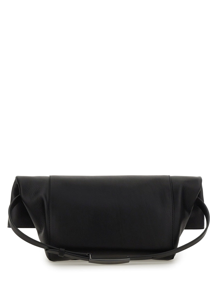 Max Mara Calf Leather Clutch — Black