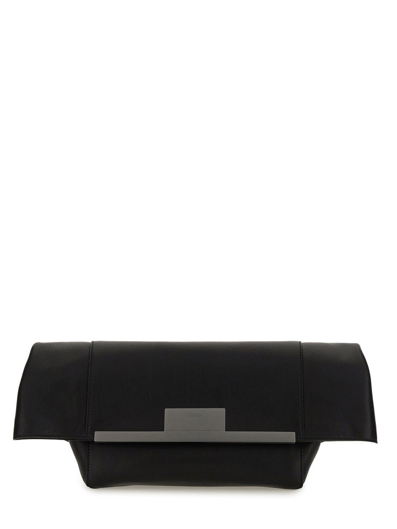 Max Mara Calf Leather Clutch — Black