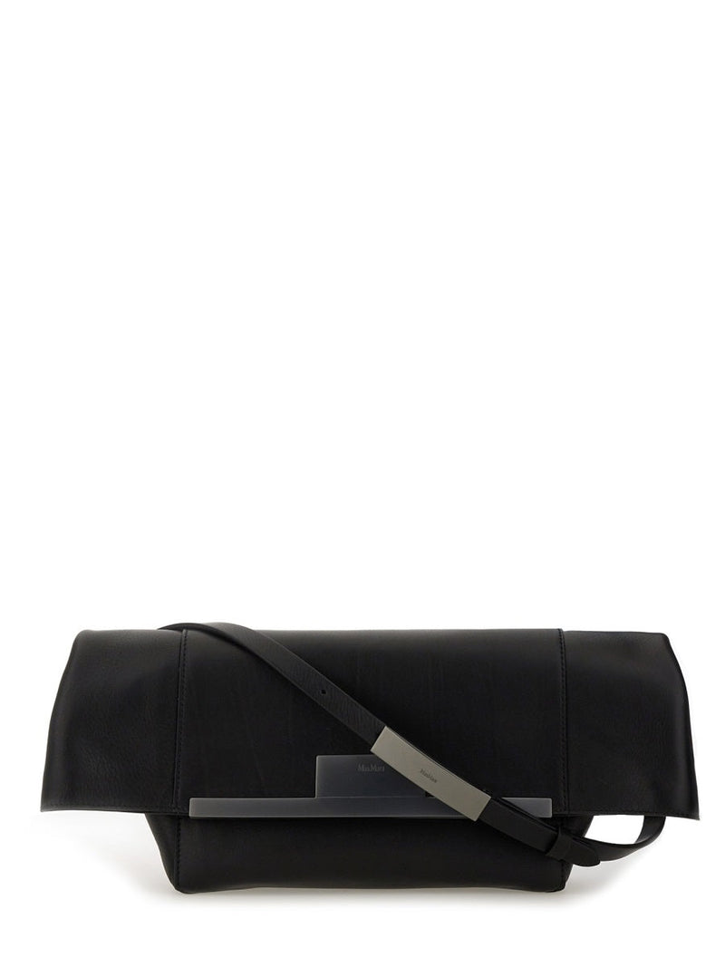 Max Mara Calf Leather Clutch — Black
