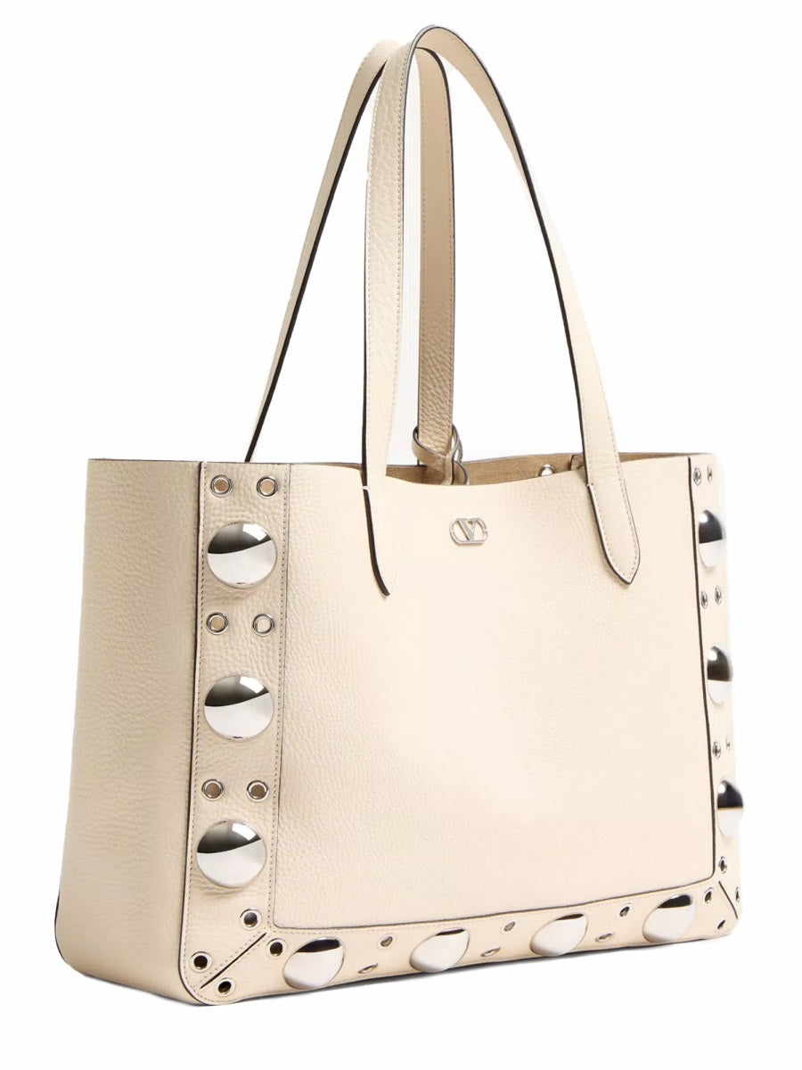 Valentino Garavani Nellcôte Shoulder Bag — Ivory Leather