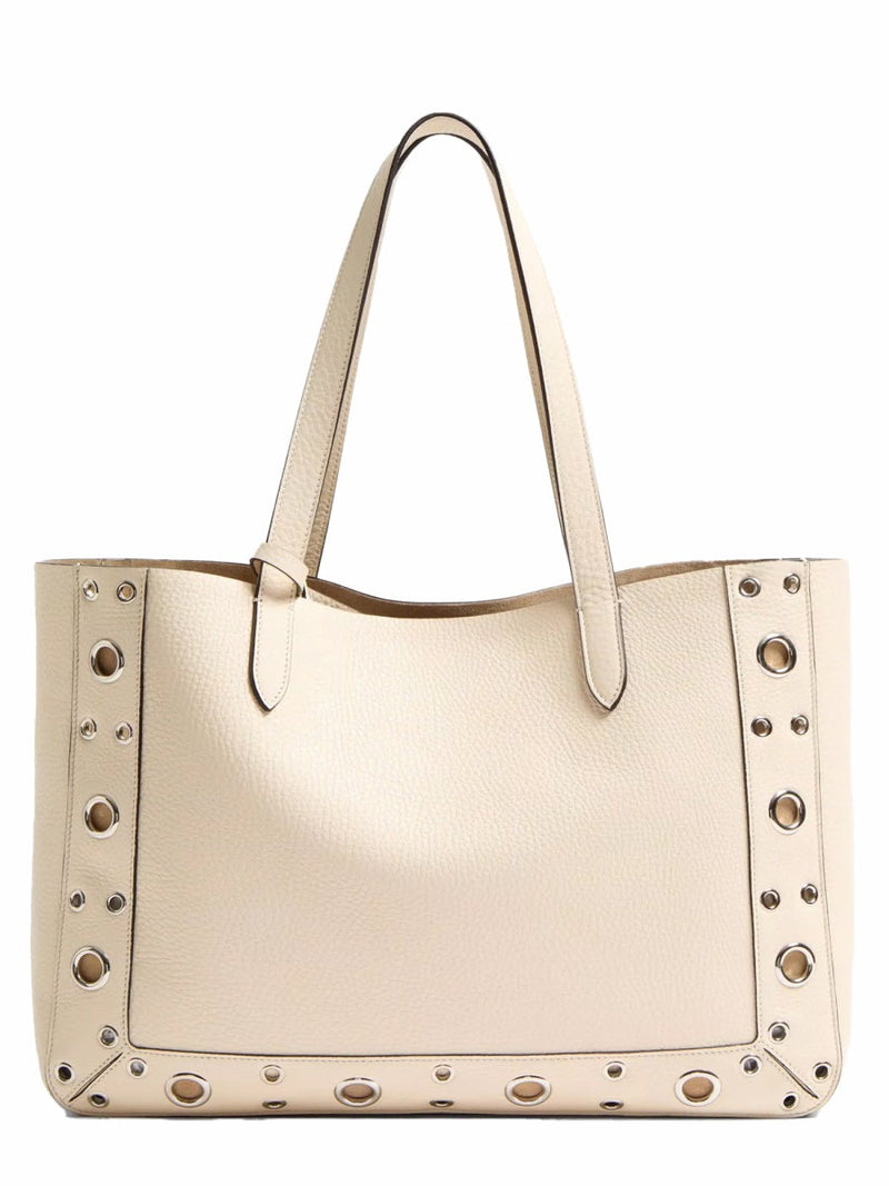 Valentino Garavani Nellcôte Shoulder Bag — Ivory Leather
