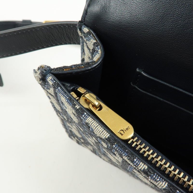 Christian Dior Saddle Belt Oblique Canvas Navy Bag
