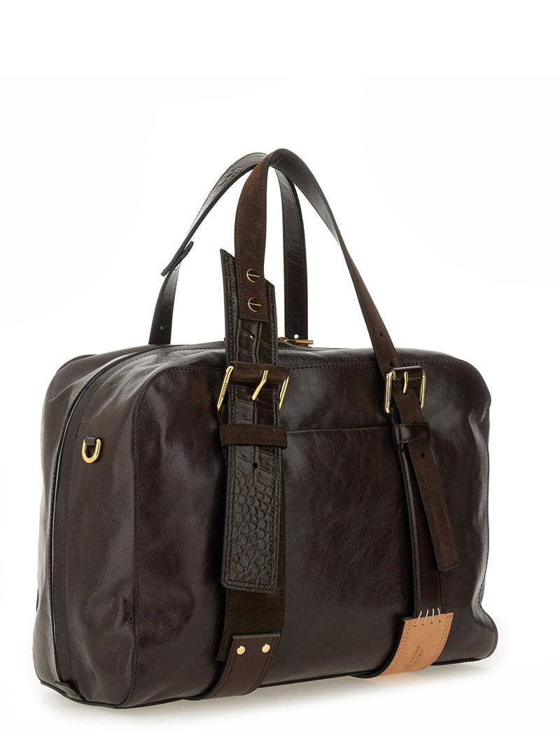Moschino Leather Shoulder Bag — Brown