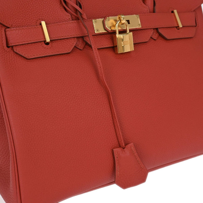Hermes Birkin Red Togo With Gold Hardware Leather Bag