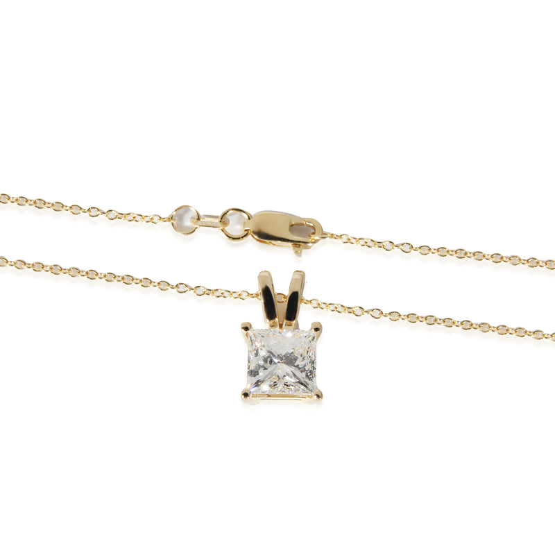 Princess Solitaire Diamond Pendant 14k Yellow Gold (1.81 Ctw)