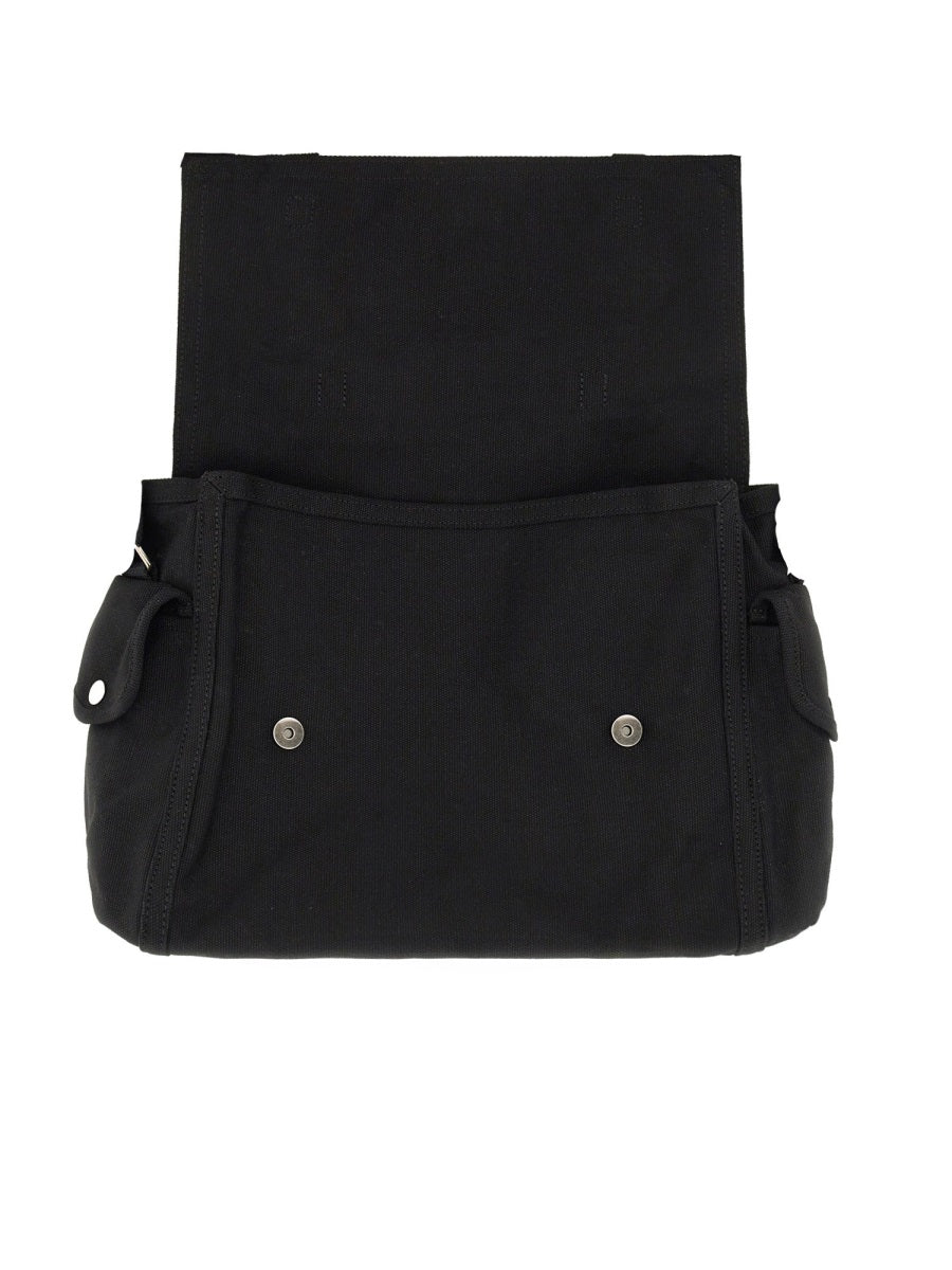A.p.c. Logo Cotton Shoulder Bag — Black