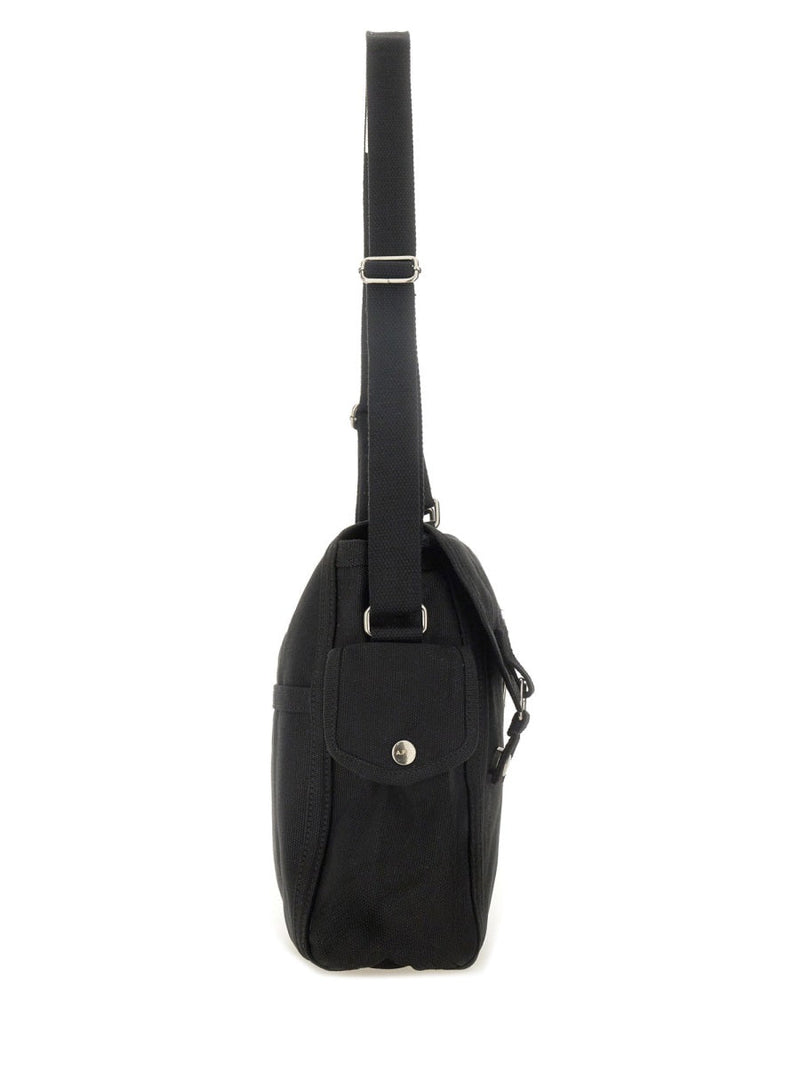 A.p.c. Logo Cotton Shoulder Bag — Black