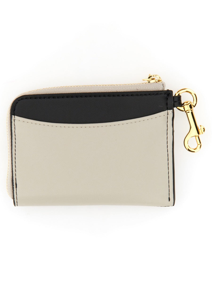 Stella Mccartney Perforated Logo Wallet — Black Polyurethane & Purses