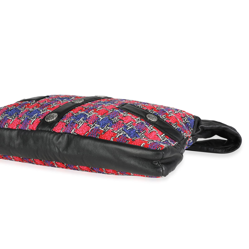Chanel Black Lambskin & Multicolor Tweed Girl Bag Black; Multicolor; Pink; Purple Fabric; Leather Handbag