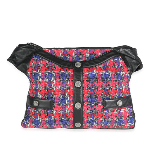 Chanel Black Lambskin & Multicolor Tweed Girl Bag Black; Multicolor; Pink; Purple Fabric; Leather Handbag