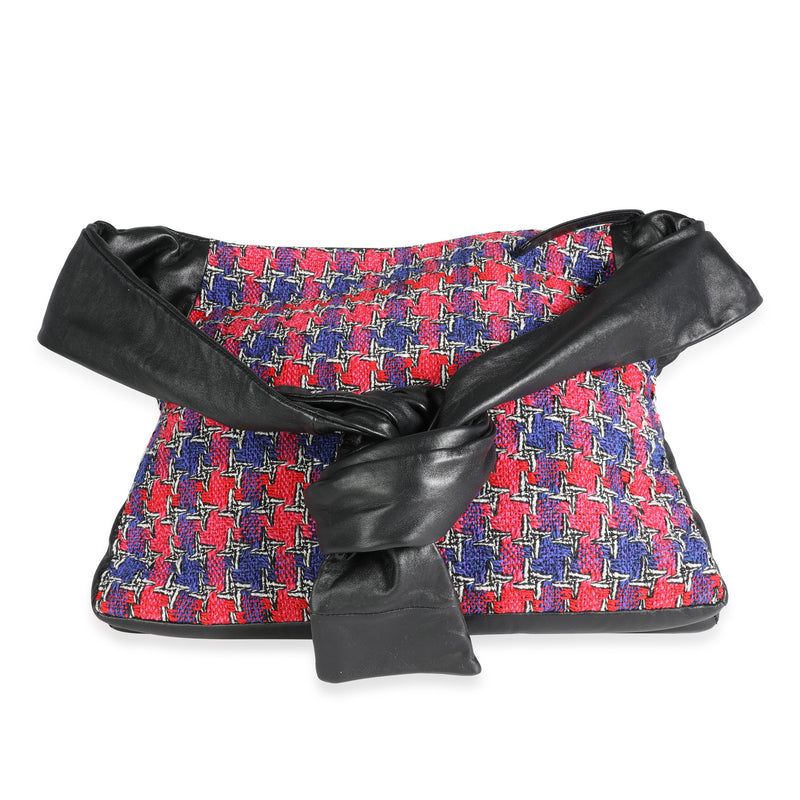Chanel Black Lambskin & Multicolor Tweed Girl Bag Black; Multicolor; Pink; Purple Fabric; Leather Handbag