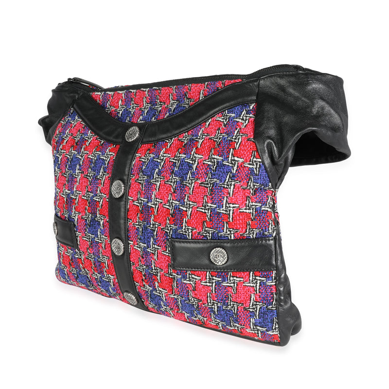 Chanel Black Lambskin & Multicolor Tweed Girl Bag Black; Multicolor; Pink; Purple Fabric; Leather Handbag