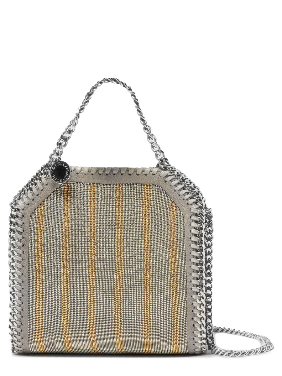 Stella Mccartney Chain-Trimmed Mesh Mini Tote — Gray Polyester