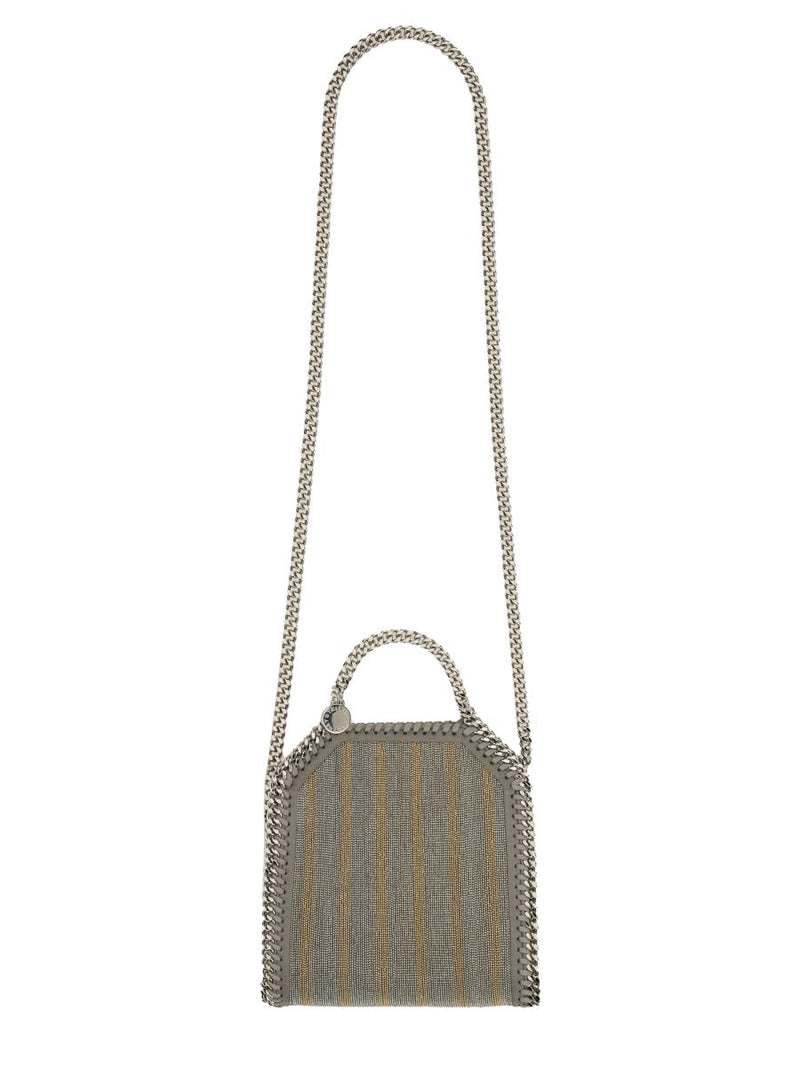 Stella Mccartney Chain-Trimmed Mesh Mini Tote — Gray Polyester