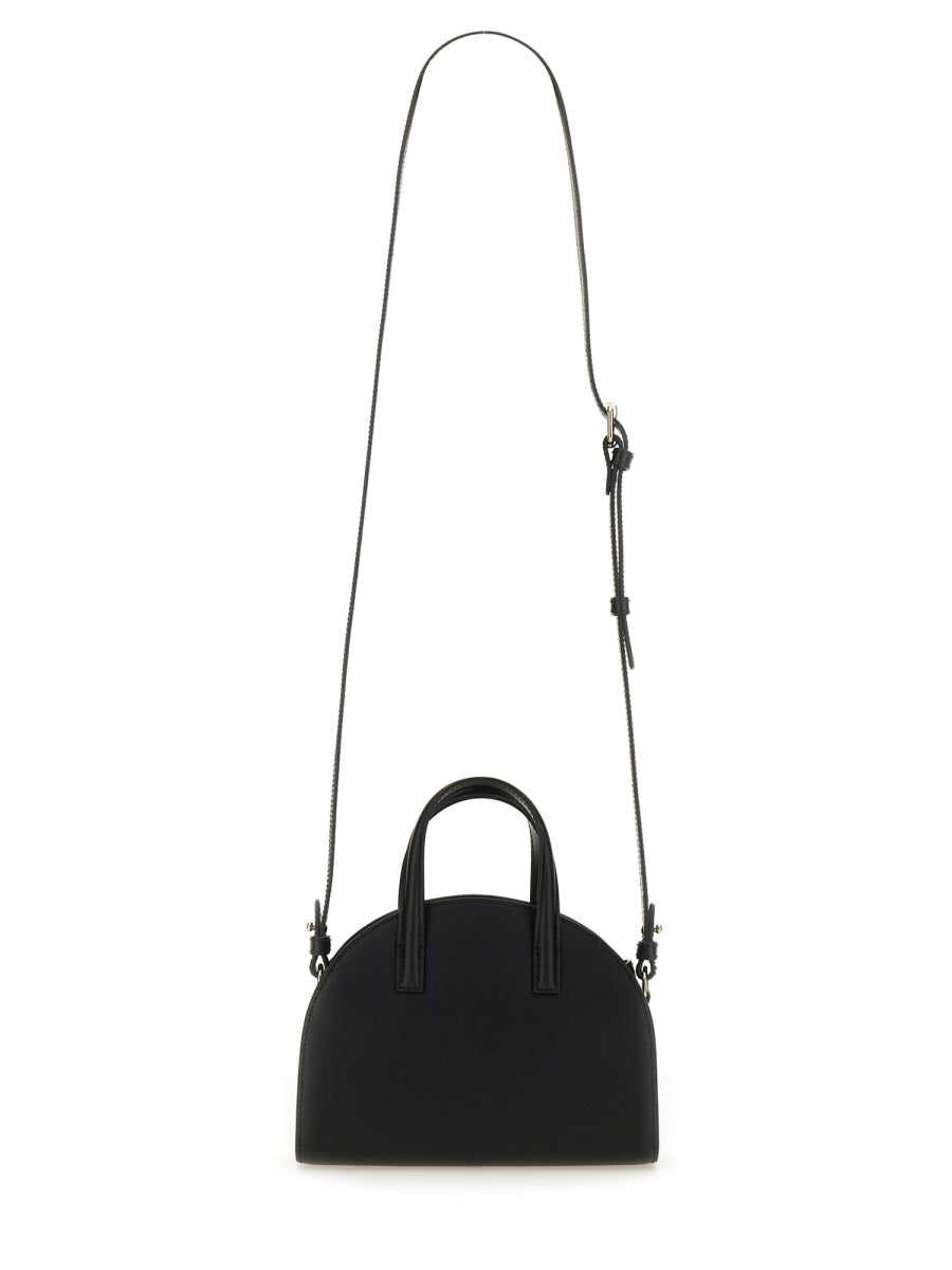 A.p.c. Demi-Lune Shoulder Bag — Black Goat Leather