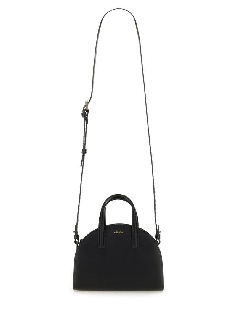 A.p.c. Demi-Lune Shoulder Bag — Black Goat Leather