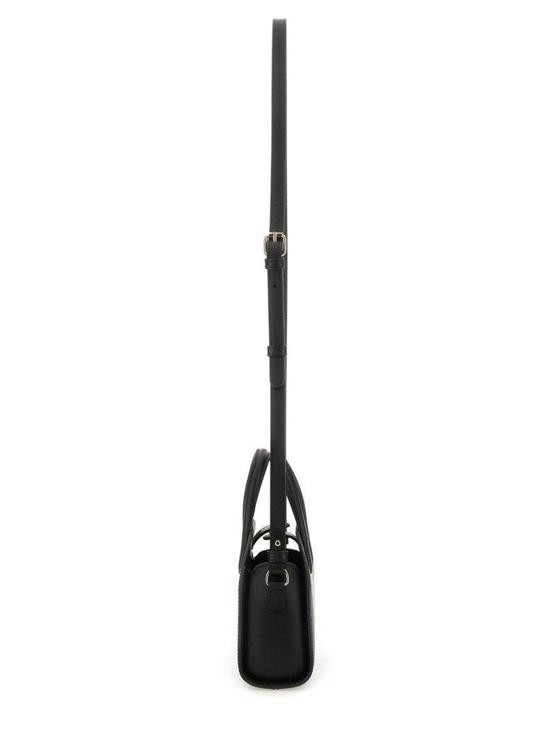 A.p.c. Demi-Lune Shoulder Bag — Black Goat Leather
