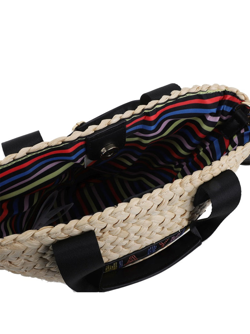 Sonia Rykiel Woven Straw Top Handle Bag — Multicolor
