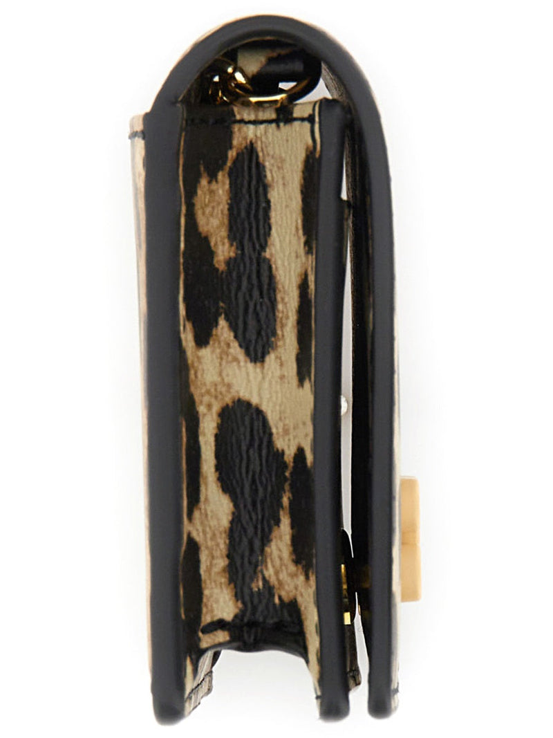 Ganni Animal Motif Recycled Leather Card Case — Multicolor Wallets & Purses