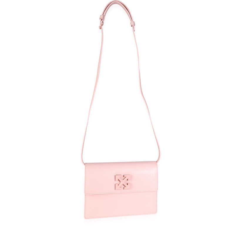 Off-White Pink Saffiano Leather Jitney 2.0 Crossbody Bag Handbag