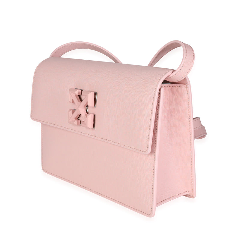Off-White Pink Saffiano Leather Jitney 2.0 Crossbody Bag Handbag