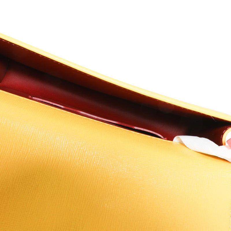 Off-White Yellow Saffiano Leather Jitney 0.8 Tonal Arrow Belt Bag Handbag