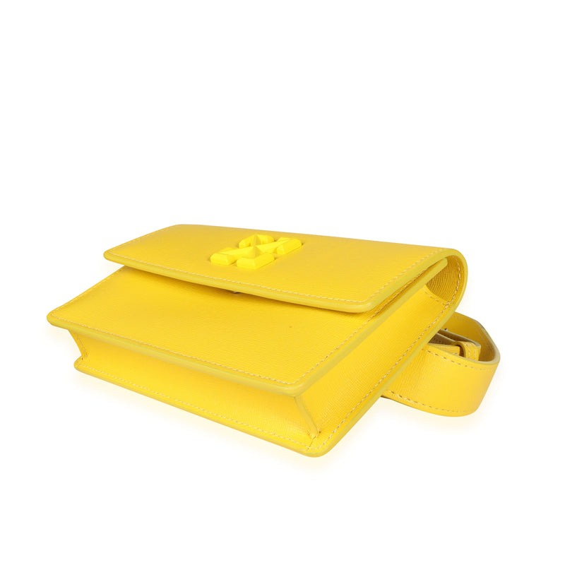 Off-White Yellow Saffiano Leather Jitney 0.8 Tonal Arrow Belt Bag Handbag