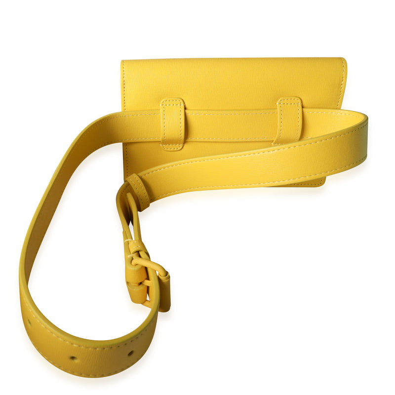Off-White Yellow Saffiano Leather Jitney 0.8 Tonal Arrow Belt Bag Handbag