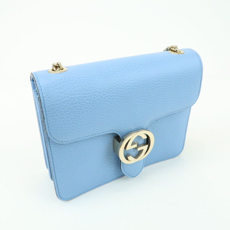 Gucci Interlocking Leather Blue Bag